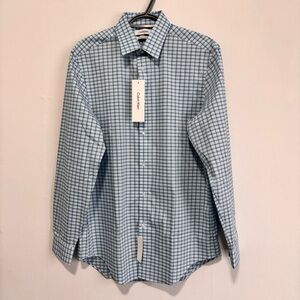 🆕 Calvin Klein Men's Light Blue Plaid Dress Shirt